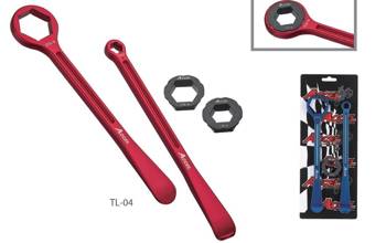 Accel Set of tire spoons (23+24cm) alu7075 forged with keys 10 12 22 27 32mm color orange