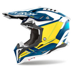 Airoh Aviator 3 Saber helmet white, blue, yellow / matte