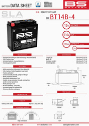 BS BATTERY BT14B-4 12AH 210A