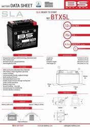 BS BATTERY BTX5L 4AH 70A