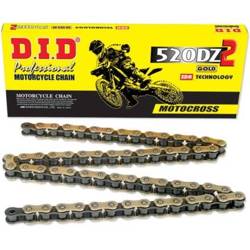 DID Chain 520 DZ2 116 links without O-Rings open fastener gold / black