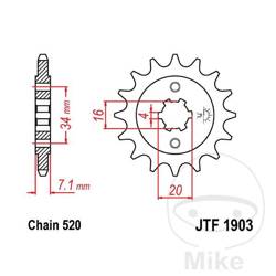 Front sprocket JT JTF1903.12 (12Z)