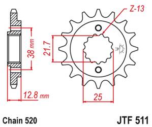 Front sprocket JT JTF511.14 (14Z)