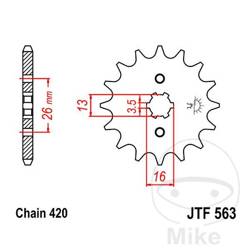 Front sprocket JT JTF563.13 (13Z)