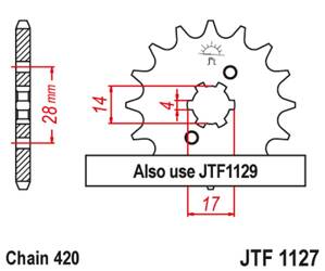 JT Front Sprocket [12 teeth] DERBI GPR/SENDA 50 00-06 / GILERA GP 50 02-03 / ZULU 50 01-02