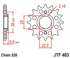 JT Front Sprocket [14 teeth] BMW G 450 X 08-11 / HUSQVARNA 449/511 TC/TE/SM 11-12