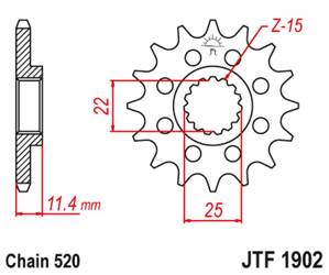 JT Front Sprocket [15 teeth] KTM LC4 400/600/620/640/690 with a vibration tumble