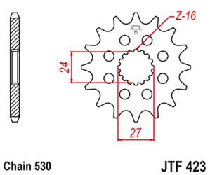 JT Front Sprocket [17 teeth] SUZUKI GSXR 1000 09-16 / HAYABUSA 08-19 / B-KING 08-12 with a vibration tumble