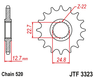 JT Front Sprocket [22 teeth] POLARIS 250/300/350/400/425 89-99