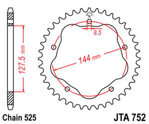 JT Rear Sprocket Aliminium [42 teeth] DUCATI 848/916/996/1000/1100 color black