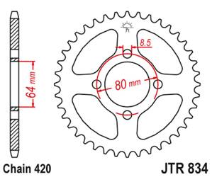 JT Rear Sprocket Steel [31 teeth] YAMAHA LB 50 CHAPPY -85 / LB 80 77-78