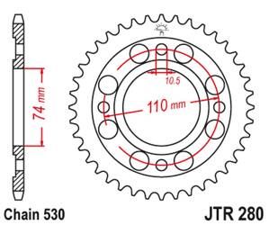 JT Rear Sprocket Steel [33 teeth] HONDA CB 500 T 75-77