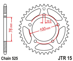 JT Rear Sprocket Steel [42 teeth] BENELLI 500 LEONCINO 17- / TRK 502 17-18