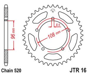 JT Rear Sprocket Steel [44 teeth] APRILIATUAREG/TUAREG WIND 86-88 / GILERA 125 XR/1 88