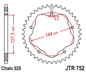 JT Rear Sprocket Steel [45 teeth] DUCATI 848/916/996/1000/1100