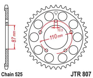 JT Rear Sprocket Steel [45 teeth] SUZUKI GSF 650 BANDIT 07-15 / GSX 650 08-16 / GSF/GSX 400 BANDIT 90-92 / SV 650 99-13 color black