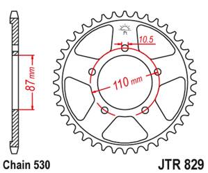 JT Rear Sprocket Steel [45 teeth] SUZUKI GSX 600F 92-97 / GSX 750F 99-06 / GSXR 750 88-90 color black