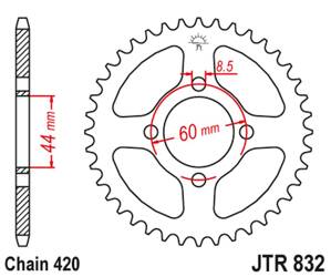 JT Rear Sprocket Steel [45 teeth] YAMAHA DT 50M 78-80 / DT 50R 88-90