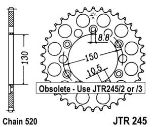 JT Rear Sprocket Steel [46 teeth] YAMAHA WR 250R 08-20