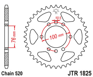 JT Rear Sprocket Steel [47 teeth] SUZUKI VL 250 INTRUDER LC 00-04; LT 250/300 86-89; GN 400 80-82; LT 500 88-92 / DR 500 81-83 / DR 750 88