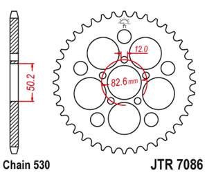 JT Rear Sprocket Steel [48 teeth] HARLEY DAVIDSON XLH 883/1200 SPORTSTER 86-92