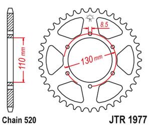 JT Rear Sprocket Steel [48 teeth] HONDA XR 200 80-81 / XL 250 76-77