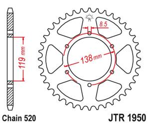 JT Rear Sprocket Steel [50 teeth] HUSABERG FC/FE/MX 350/400/499/501/600 92-99