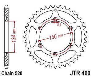 JT rear steel sprocket JTR460.46 number of teeth 46Z