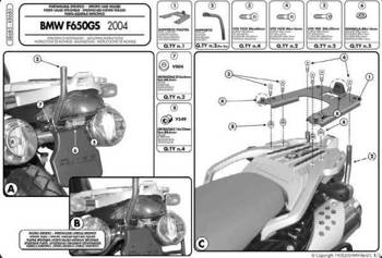 KAPPA center trunk rack BMW F 650GS (04-07), G 650GS (04-07) with MONOLOCK plate