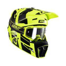 LEATT Cross Helmet + Goggles Moto 3.5 V24 + Goggles Velocity 4.5 black, yellow, fluo Collection 2024