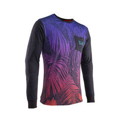 Men's long sleeve LEATT in graphite / blue / orange color.