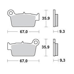 Moto-Master Rear brake pads KAWASAKI KX/KXF 04-20 / YAMAHA YZ/YZF 03-20 / WR250/450F 03-20 / SUZUKI RM/RMZ 04-20