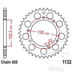 Rear sprocket, steel JT JTR1132.48 number of teeth 48Z