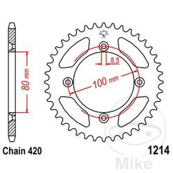 Rear sprocket, steel JT JTR1214.36 number of teeth 36Z