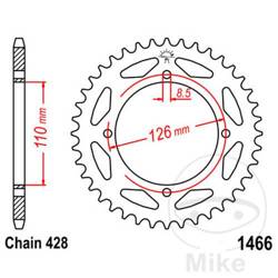 Rear sprocket, steel JT JTR1466.46 number of teeth 46Z