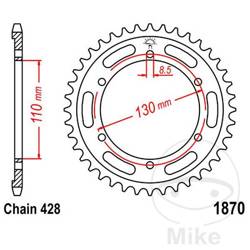 Rear sprocket, steel JT JTR1870.46 number of teeth 46Z