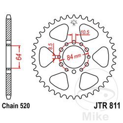 Rear sprocket, steel JT JTR811.46 number of teeth 46Z