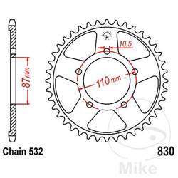 Rear sprocket, steel JT JTR830.46 number of teeth 46Z