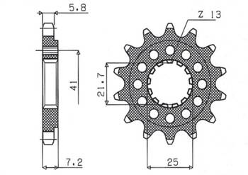 Steel Front Sprocket KAWASAKI ZX-7R/RR 96-03 / ZX-10R 04-15 / SUZUKI GSXR 750 00-15 / SV 1000S 03-06 [15]