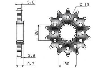 Steel Front Sprocket YAMAHA FZ1 06-14 / R1 04-14 / FJ / XJR [16]