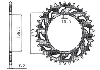 Steel Rear Sprocket APRILIA ETV 1000 01-08 CAPONORD  [45]