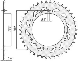 Steel Rear Sprocket BMW F650 APRILIA PEGASO 650 92-04 [46]