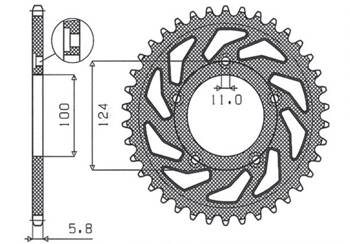 Steel Rear Sprocket DUCATI MONSTER / ABS 821 15- 20 / PANIGALE 899 898 14-15 / SCRAMBLER ABS 800 15-16  [46]