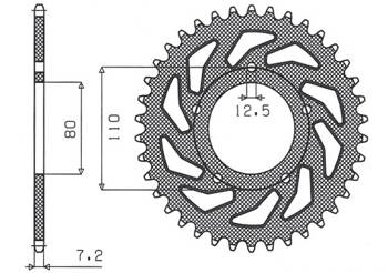 Steel Rear Sprocket HONDA VT 600 88-07 / CBR 400  [46]