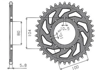 Steel Rear Sprocket KAWASAKI ER6F/N 06-16 / KLE 650 07-16  [46]