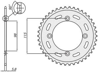 Steel Rear Sprocket KTM SX 65 12-15  [46]