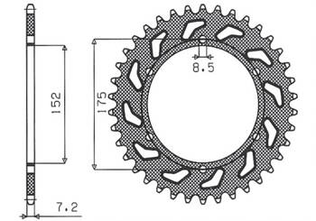 Steel Rear Sprocket YAMAHA DT 125R/RE 99-06 [57]