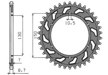 Steel Rear Sprocket YAMAHA FZR 1000 89-95 / GTS 1000 [47]