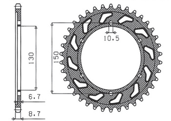 Steel Rear Sprocket YAMAHA FZS 600 FAZER 96-03 [48]