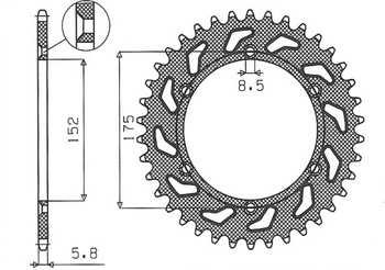 Steel Rear Sprocket YAMAHA TT600 R 98-03 / TT600S 93-95 [48]